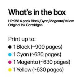 HP Tinta Bk C M Y Pack 4 Cartuchos Nº 953 para Officejet Pro 7700 8200 8700 Series