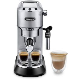 DeLonghi EC685.M Cafetera Espresso Dedica Style Plata con Espumador de Leche, Café Molido y Monodosis, 15 Bares, 1300W