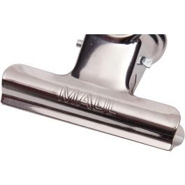 MAUL 2175096 Pinzas sujetapapeles MAULstandard de metal plateado, 52mm de ancho, 10 unidades