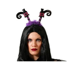 Diadema de Cuernos Negra con Detalles Púrpura para Disfraz de Bruja, Halloween o Fiestas Temáticas Precio: 1.49999949. SKU: B1B94NQZGW