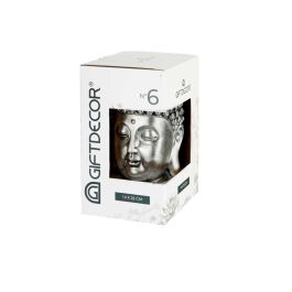 Cabeza Buda Resina Plata Giftdecor 17X25CM (4 Unidades) Cabeza Buda Resina Plata Giftdecor 17X25CM (4 Unidades)