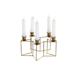 Portavela Navidad Moderna DKD Home Decor Blanco Dorado 12 x 20 x 20 cm (4 Unidades)