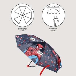 Cerdá Spiderman Paraguas Manual Plegable Escolar 50 cm para Niños y Niñas de 2 a 8 años. 100% Poliéster Resistente