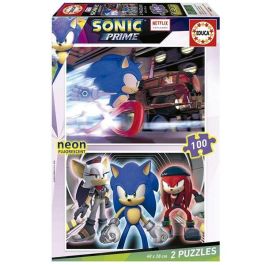 Puzzle 2x100 piezas sonic neon