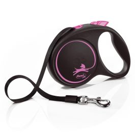 Flexi Correa para Perro Retráctil Black Design Cinta Talla M 5m Rosa con Carcasa Negra Flexi Correa para Perro Retráctil Black Design Cinta Talla M 5m Rosa con Carcasa Negra
