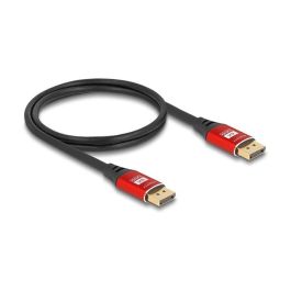 DeLOCK Cable DisplayPort 8K 60 Hz, 2 m, Negro y Rojo, DP 1.4, 7680x4320, 32.4 Gbit/s, Macho a Macho, Conector Dorado, Shielded