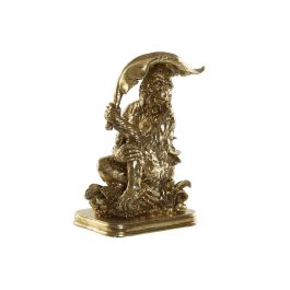 DKD Home Decor Figura Decorativa Colonial Mono Hoja de Resina Dorada, 16.5 x 10.6 x 22.5 cm