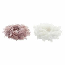 Corona Navidad Fantasia DKD Home Decor Rosa Palo Blanco 40 x 6 x 40 cm (2 Unidades) Precio: 24.07416. SKU: B1GHANP799