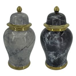 DKD Home Decor Tibor Moderno Dorado Azul Porcelana 22 x 42 x 22 cm (2 Unidades) Precio: 97.49999952. SKU: S3039988