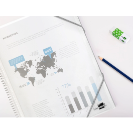 Liderpapel Carpeta Escaparate con Espiral, 10 Fundas, Polipropileno, Din A4, Transparente