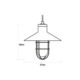 Edm Lámpara colgante vintage metalica E27 60W Ø27x28cm negro