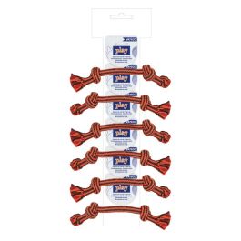 Nayeco Juguete Cuerda Dental para Perros Bicolor Naranja 30 cm, 6 Unidades - Resistente, Hilo Reciclado, Higiene Bucal, Suave, Fortalece Mandíbula
