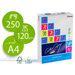 Color copy Papel Fotocopiadora Multifuncion Din A4 120 Gramos Paquete 250 Hojas Blanco