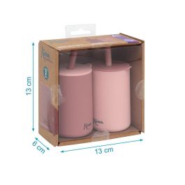 Vasos En Silicona Rosa Con Pajita Vasos En Silicona Rosa Con Pajita