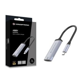 Conceptronic ABBY23G Adaptador USB-C a HDMI 8K 60Hz Aluminio 0.15m compatible con Windows, MacOS y Android