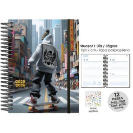Agenda Escolar (2025-26) Senfort Student Decorada Espiral Tapa Pp Con Goma 120X170 D/P Skateboard City Precio: 8.98999992. SKU: B1KFYSQMVS