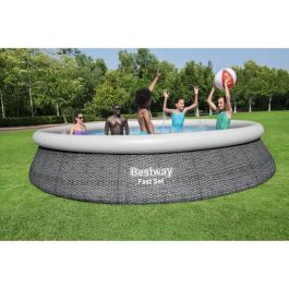Bestway Piscina Fast Set Redonda autoportante 457x84 cm con bomba y filtro Tipo II. Liner Duraplus ultra resistente, fácil montaje