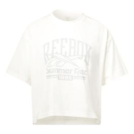 Camiseta de Manga Corta Mujer Reebok Graphic Logo Blanco S
