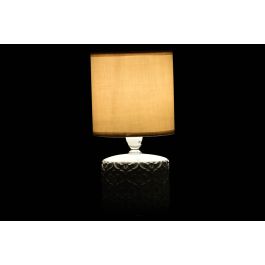 DKD Home Decor Lámpara Sobremesa Boho Blanco Beige Cerámica Metal 35 x 12 cm (6 Unidades)
