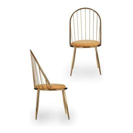 Silla Dorado Barras Mostaza 48 x 95,5 x 48 cm Silla Dorado Barras Mostaza 48 x 95,5 x 48 cm