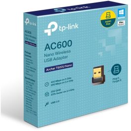 TP-Link Archer T600U Nano Adaptador WiFi USB AC600 Nano Inalámbrico 433 Mbit/s Negro