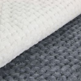 Home Deco Factory Manta Gris Tie Dye XXL Punto Nido Abeja Suave 150x200 cm