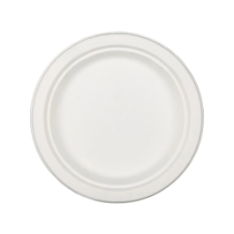 Nupik Plato de Fibra de Caña de Azúcar Blanco 17 cm Diámetro Paquete de 50 Unidades