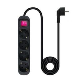 Nanocable 10.37.0004-BK Regleta de Enchufes con Interruptor, 4 Tomas con Tierra, Cable 1.4m, Protección Infantil, 3680W, Negro Nanocable 10.37.0004-BK Regleta de Enchufes con Interruptor, 4 Tomas con Tierra, Cable 1.4m, Protección Infantil, 3680W, Negro