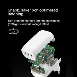 Belkin WCC002VFWH - Cargador 67W con 3 puertos USB-C, Carga Rápida para Portátil, Smartphone, Tableta, Interior, Blanco