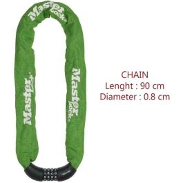 Cadena de candado para bicicletas MASTER LOCK: ideal para bicicletas, bicicletas eléctricas, bicicletas de montaña y otros Cadena de candado para bicicletas MASTER LOCK: ideal para bicicletas, bicicletas eléctricas, bicicletas de montaña y otros