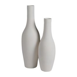 Jarrón Blanco Barro Decoración 27 X 27 X 100 cm