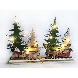 DKD Home Decor Decoración Luminosa Navidad Alpina Bosque, Madera con Luces LED, Rojo Verde Natural, Set 6 Unidades a pilas AA Precio: 12.79212. SKU: B13ZL5MFR5