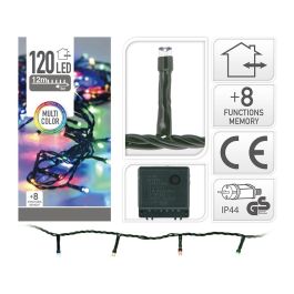 Guirnalda LED Multicolor 120 Luces 12m, Cable Verde, Multifunción, para Exterior/Interior IP44, 8 Funciones