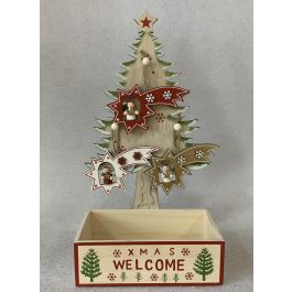 Decoracion Colgante Navidad Tradicional DKD Home Decor Dorado Blanco 11 x 32 x 17 cm (12 Unidades)