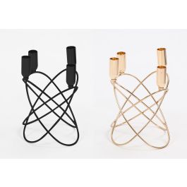 DKD Home Decor Candelabro Metálico Negro y Dorado 20 x 23 x 20 cm (2 Unidades) Moderno Precio: 24.44442. SKU: S3037528