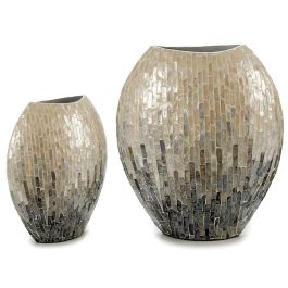 Jarrón Ancho Nácar Gris Degradado 32 cm - Giftdecor Precio: 23.78999997. SKU: S3603668