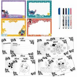 Lisciani Giochi LIS1724067021200 Kit de Dibujo STITCH con marcadores perfumados, lápices de colores y pegatinas