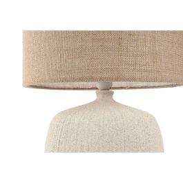 DKD Home Decor Lámpara Sobremesa Urban Gres Yute Crema Marrón Claro 38x51x38cm E27 50W