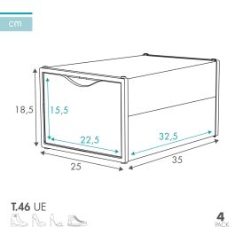 Caja apilable para zapatos Max Home Polipropileno ABS 25 x 18,5 x 35 cm (4 Unidades) Caja apilable para zapatos Max Home Polipropileno ABS 25 x 18,5 x 35 cm (4 Unidades)