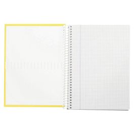 Cuaderno Espiral Liderpapel A4 Crafty Tapa Forrada 80H 90 gr Cuadro 4 mm Con Margen Color Amarillo 5 unidades