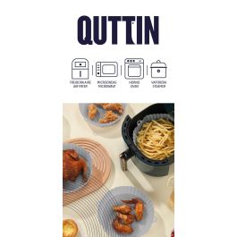 Quttin Base de Silicona para Air Fryer Roja, 22 x 22 x 5 cm (24 Unidades)