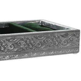 Bandeja Indio DKD Home Decor Plateado Verde 15 x 5 x 25 cm