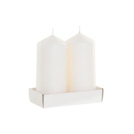 DKD Home Decor Vela Basicos Blanca, Set de 2 Velas Decorativas de Cera Pura de 520g y 1kg de Peso Neto, para Salón Hogar, 7x15x14 cm Precio: 8.59000054. SKU: B19B2TY87H