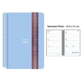 Agenda Anual (2026) Senfort Pastel Espiral Tapa Pp Con Goma Decorada 135X210 S/V Azul Precio: 9.78999989. SKU: B1EREGB946