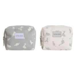 Neceser de Viaje DKD Home Decor Blanco Gris polialgodon Dinosaurio 15 x 6 x 12 cm (2 Unidades) Precio: 4.49999968. SKU: B1HPAMZ95A