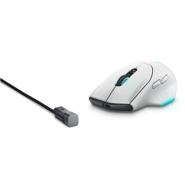 Dell Alienware AW620M Ratón Óptico Inalámbrico y Cableado USB 2.4 GHz Blanco para Diestros 7 Botones 26000 DPI Gaming