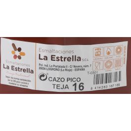Cazo Pico 16 cm - 1.7L Teja - La Estrella (6 Unidades) Cazo Pico 16 cm - 1.7L Teja - La Estrella (6 Unidades)