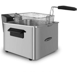 Orbegozo FDR 80 Freidora Profesional de Acero Inoxidable 8 Litros - 3000W con Termostato Regulable y Tapa Extraíble con Ventana