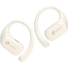 Leotec Auriculares Deportivos Bluetooth Open Air Zenith Sport Beige | Autonomía 6.5h | IPX5 | Estuche Carga