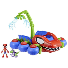 Hasbro Spidey Dino Webs Grúa Arácnida F9480 Marvel Figura de Acción y Vehículo de Dinosaurio